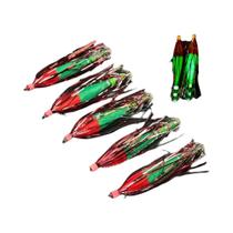 Anzóis Glow Squid Jig 5 Peças, Iscas De Camarão Para Pesca Em Água Salgada, Para Lulas E Polvos