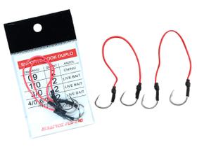 Anzol Albatroz Suporte Hook Duplo Live Bait N 6/0~10/0 - 2 Peças