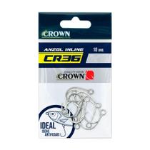 Anzol Crown Inline CR36 para Iscas Artificiais Número 2/0 Cartela com 10 Unidades