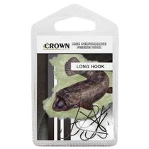 Anzol Crown Long Hook Black Número 10 Forjado Cartela com 10 Unidades