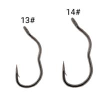 Anzol de Pesca Auto Flip Pancing Automático Anti-running Barba Dupla Preto 13 Jogo com 10 OEM