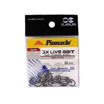 Anzol de Pesca Maruri Pinnacle 3X Live Bait Aço Carbono N 1/0 - 20 peças