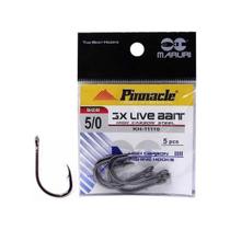 Anzol de Pesca Maruri Pinnacle 3X Live Bait Aço Carbono N 5/0 - 5 peças Anzol de Pesca Maruri Pinnacle 3X Live Bait Aço Carbono N 5/0 - 5 peças