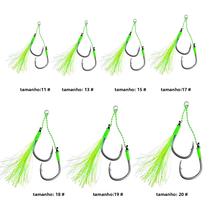 Anzol Duplo Luminoso Com Franja, Conjunto De 5 Peças Para Água Salgada E Doce PROBEROS Anzol Duplo Luminoso Com Franja, Conjunto De 5 Peças Para Água Salgada E Doce PROBEROS