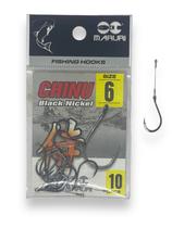 Anzol Encastoado Maruri Chinu Black Cartela 06 com 10