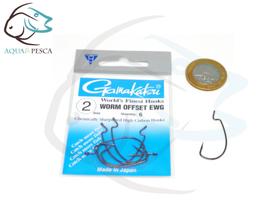 Anzol Gamakatsu Worm Offset EWG Black n. 2 (Cartela com 6 unidades)