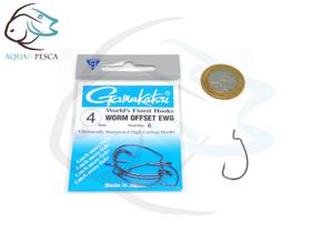 Anzol Gamakatsu Worm Offset EWG Black n. 4 (Cartela com 6 unidades)