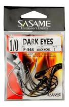 Anzol Japonês Dark Eyes 1/0 - Black Nockel Carbon - 7 Peças - Sasame