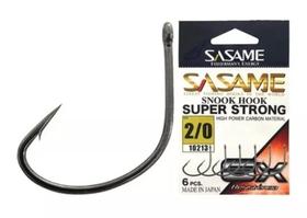 Anzol Japonês Sasame Snook Hook - 2/0 - Black Carbon - 6 Pcs