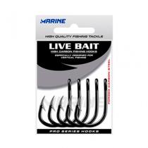Anzol Live Bait Black Nickel Marine Sports n9/0 Cartela com 10 Unidades Anzol Live Bait Black Nickel Marine Sports n9/0 Cartela com 10 Unidades