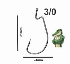 Anzol Offset 3/0 kit com 10 pç marca EWG Anzol Offset 3/0 kit com 10 pç marca EWG