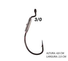 Anzol offset lastreado weight hook com 3 unidades
