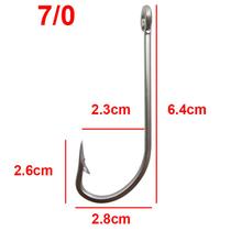 Anzol para Pesca Em Aço Inox Com Argola 10 Peças Marinizado Varios Tamanhos