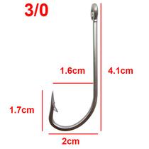Anzol para Pesca Em Aço Inox Com Argola 25 Peças Marinizado Varios Tamanhos