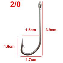 Anzol para Pesca Em Aço Inox Com Argola 50 Peças Marinizado Varios Tamanhos
