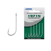 Anzol Pesca Marine Sports 1971N Acabamento em Nickel Cartela Nº8 Com 50 Peças