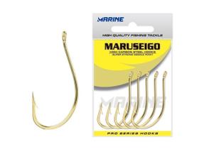 Anzol Super Maruseigo Nº 14 Gold Nickel - Marine Sports - 50 Peças