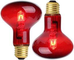 Aomryom 100W 2 Pack Infrared Heat Lamp Bulb BulbOs de Luz Vermelha Para Lagartos de Estimação Dragões Barbudos Camaleões Cobras Répteis e Anfíbios
