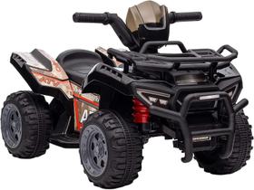 Aosom Quadriciclo Infantil ATV, veículo elétrico motorizado de 6V com músicas para crianças de 18 a 36 meses, preto