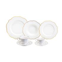 Ap jantar 42pc porcelana maldivas branco c/fio dourado wolff