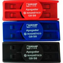 Apagador Magnético para Quadro Branco QB-50 - AZUL, Preto e Vermelho Apagador Magnético para Quadro Branco QB-50 - AZUL, Preto e Vermelho