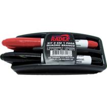 Apagador para Quadro Branco c/ 2 Marc. Pt/Vm - Radex Apagador para Quadro Branco c/ 2 Marc. Pt/Vm - Radex