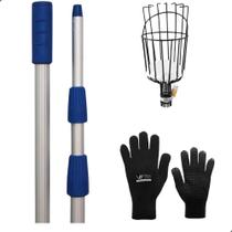 Apanhador de Frutas com Cabo Aluminio Extensor 6 Metros e Luva Black