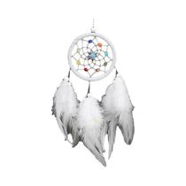 Apanhador De Sonhos Artesanal Com Contas De Rattan E Penas Para Decoração De Parede E Carro