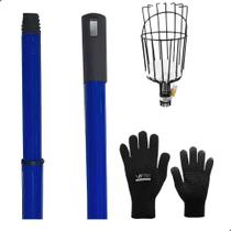 Apanhador Frutas com Cabo Extensor Metal 3 Metros e Luva Black