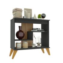 Aparador 6209 72cm 2 Prateleiras Flex Chumbo/Freijo - Indekes