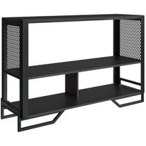 Aparador 80 Cm Estilo Industrial 2 Prateleiras Telado 1021 Preto PP