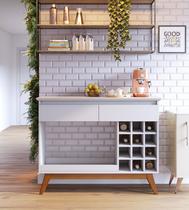 Aparador Adega Bancada Sala de Estar Buffet Bar Balcão Drink Jantar Armário Cozinha Cantinho do Café Classic Brancoe