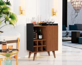 Aparador Adega Bar Buffet Glade cor Preto com Freijo - Comprar Moveis Em Casa