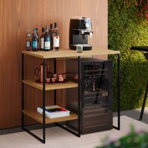 Aparador Adega Buffet Bar Bourbon 80cm Estilo Industrial para Sala Jantar Home Bar - Preto/freijó Aparador Adega Buffet Bar Bourbon 80cm Estilo Industrial para Sala Jantar Home Bar - Preto/freijó