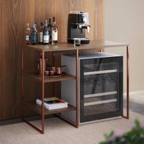 Aparador Adega Industrial Bar Barzinho Bourbon Aço Cobre e Carvalho 95 Cm Aparador Adega Industrial Bar Barzinho Bourbon Aço Cobre e Carvalho 95 Cm