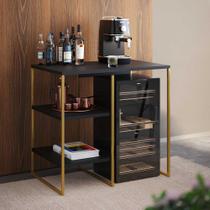 Aparador Adega Industrial Bar Barzinho Bourbon Aço Dourado e Preto 80 Cm Aparador Adega Industrial Bar Barzinho Bourbon Aço Dourado e Preto 80 Cm