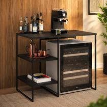 Aparador Adega Industrial Bar Barzinho Bourbon Aço Preto 95 Cm Aparador Adega Industrial Bar Barzinho Bourbon Aço Preto 95 Cm