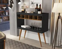 Aparador Adega Sala De Jantar E Estar Barzinho Pés Madeira Maciça Decorativo Estilo Retrô