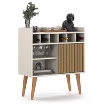 Aparador Adega Vinho Cantinho Café Buffet Bistro Florença Retro Com Porta Off White Ripado