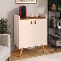 Aparador Armario Buffet 2 portas Pés Palito Lucas cor Off / freijó - Comprar Móveis em Casa Aparador Armario Buffet 2 portas Pés Palito Lucas cor Off / freijó - Comprar Móveis em Casa