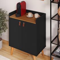 Aparador Armario Buffet 2 portas Pés Palito Lucas cor Preto / freijó - Comprar Móveis em Casa