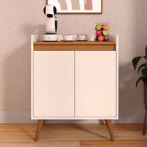 Aparador Armario Buffet Pés Palito Victória 2 Portas Off white/Freijó - Comprar Móveis em Casa
