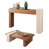 Aparador Astro E Mesa De Centro Luna Nature Off White - Hb Móveis Aparador Astro E Mesa De Centro Luna Nature Off White - Hb Móveis