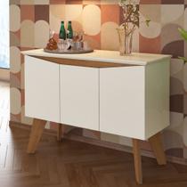 Aparador Balcão Buffet 3 Portas Oásis Off White/Cinamomo - Artely Aparador Balcão Buffet 3 Portas Oásis Off White/Cinamomo - Artely