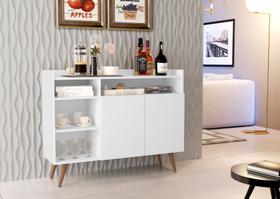 Aparador Balcão Buffet Celta Retro 2 Portas Branco - Rede Móveis
