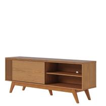 Aparador Bancada Otawa 2 Gavetas + Aparador Buffet Copacabana 4 Portas Freijó/Preto/Fosco/Dourado