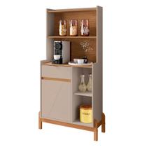 Aparador Bancada Sala de Estar Buffet Balcão Jantar Armário Cozinha Cantinho do Café Bari Casa D - Offwhite/Cedro Aparador Bancada Sala de Estar Buffet Balcão Jantar Armário Cozinha Cantinho do Café Bari Casa D - Offwhite/Cedro