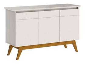 Aparador Bancada Sala de Estar Buffet Balcão Jantar Armário Cozinha Cantinho do Café Classic 3 Portas Imcal Offwhite Aparador Bancada Sala de Estar Buffet Balcão Jantar Armário Cozinha Cantinho do Café Classic 3 Portas Imcal Offwhite