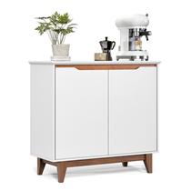 Aparador Bancada Sala Decoração Buffet Balcão Jantar Armário Cozinha Cantinho do Café 2 Portas Flow Branco