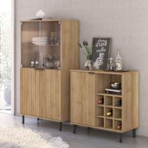 Aparador Bar Adega + Cristaleira Ditália R-633 E-964 Cozy